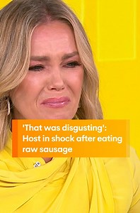 Things went pear-shaped when Eddy and David taste tested a 'fairy snag', a culinary creation from 'Bluey' that sees a sausage put on fairy bread 😅🌭 WATCH SUNRISE FOR MORE | @7plus ☀️ | Sunrise