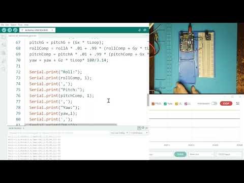 Arduino UNO R4 WiFi Using GY-87 Accel/Gyro to track Pitch, Roll and Yaw.