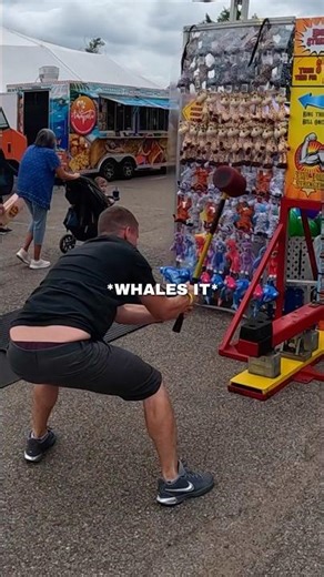 Beating the high score on the carnival hammer game 🥹❤️