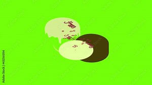 Birthday cake icon animation cartoon object on green screen background