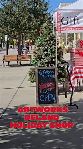 🎄✨ The ArtWorks DeLand Holiday Shop is OPEN! ✨🎄 If you’re hunting for unique, handmade treasures this season, we’ve got you covered. Stop by and explore tons of one-of-a-kind ornaments, decorations, gifts, and holiday cards — all created by local artists. 🖼️🎁 Swing by this Friday during Light Up DeLand on West Indiana Ave and check out everything the Holiday Shop has to offer. And while you’re here? Enjoy some free hot cider and cookies on us. ☕🍪✨ Come soak up the holiday magic and shop loc