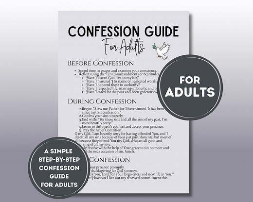Catholic Confession Guide for Adults | Step-by-step Reconciliation Printable | Catholic Examination of Conscience | Prayer PDF - Etsy