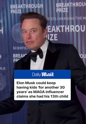 53-year-old Elon Musk could 'keep fathering children for another 30 years in bid to repopulate the Earth' - as MAGA influencer claims she has had his thirteenth kid. The announcement, which came on Friday, claimed that he's secretly fathered his 13th child with a fourth woman. Author and influencer Ashley St Clair, 26, took to X to announce: 'Five months ago I welcomed a new baby into the world. Elon Musk is the father.' Shortly after the announcement Musk replied to a fan asking if making anoth