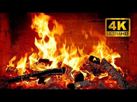 Fireplace 4K 🔥 Crackling Fire & Logs | Cozy Relaxing Christmas Ambience