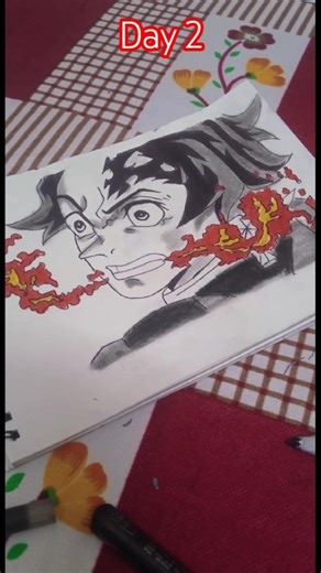 draw tanjiro kamado 🔥#anime #demonslayer #animedrawing