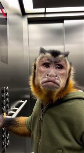 Monkey Stuck in an Elevator 😂😱