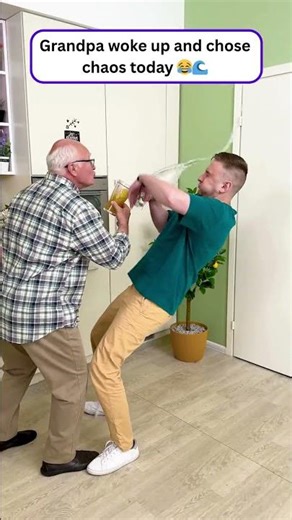 Grandpa’s savage water prank 😂💦 #funny #prank
