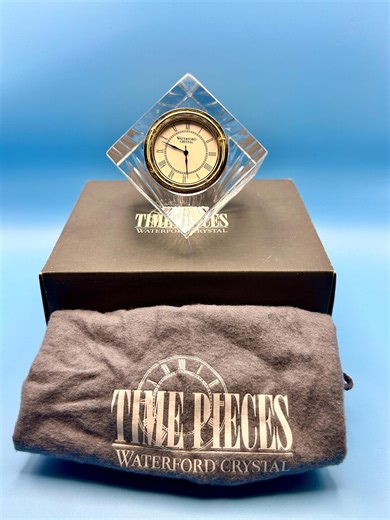 Waterford Crystal Cube Desk Clock – Original Box & Pouch – Heavy 727g Lead Crystal - 6.2cm Paperweight - Etsy