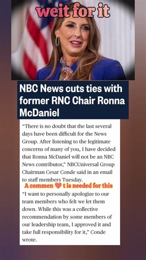 NBC Fires Ronna? 😱#RonnaMcDaniel #NBCNews #BreakingNews #USAPolitics #ViralNews