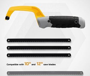 [Hot Item] Steel Hack Saw with 10 Inch Aluminum Frame and 2 Piece Extra Flexible Bi-Metal HSS Blades