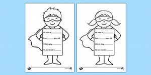 All About Me Superhero Writing Template