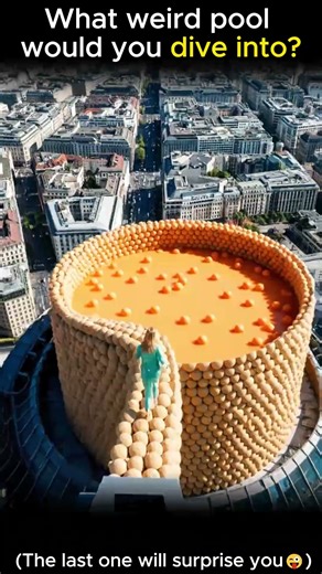 Which weird pool would you dive into? 🏊 #asmr #oddlysatisfying #relxing #pool #dream #shorts