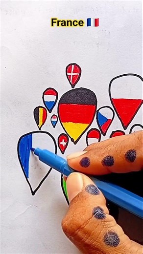 Draw Flag Map of France 🇫🇷 #france #flag #map #drawing