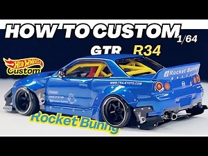 GTR R34 | How to custom Hot Wheels 1/64 #hotwheels #gtr #gtr34
