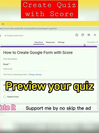 Create Quiz with Score