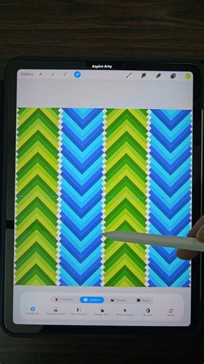 Simple Green Blue Animation Pattern Art in Procreate #drawingtutorial #artshorts #easy