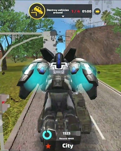 Rope Hero Vice Town (Military Tank Transformer vs Green Robot) Battle Green Police Car Robot #shorts
