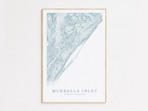 Murrells Inlet Map Print, Map of Murrells Inlet South Carolina, Murrells Inlet Island Gift, South Carolina Art, Beach House Decor - Etsy