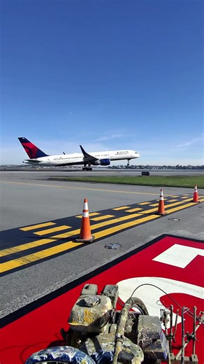 Work site ✈️ #linestriping #boston #runway #worksite #behindthescenes | paint