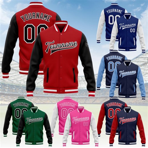 Personalized Adult Varsity Baseball Jacket for Men Women Youth,custom Letterman Bomber Jacket Stitched Team Name Number Logo BJ9 - Etsy