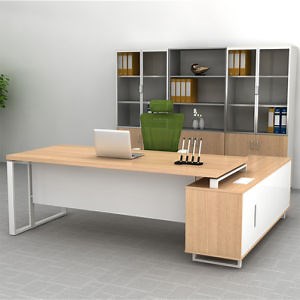 [Hot Item] Modern Design Office Desk Furniture with Storage Cabinet L Shape Executive Manager Desk Table