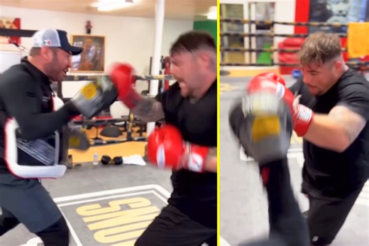 Andy Ruiz Jr shows off lightning fast heavyweight hand speed on the pads