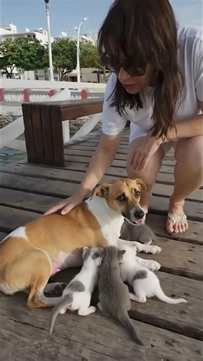 IMPOSSIBLE not to get emotional with this kitten nursing from the dog! 🐶🐱