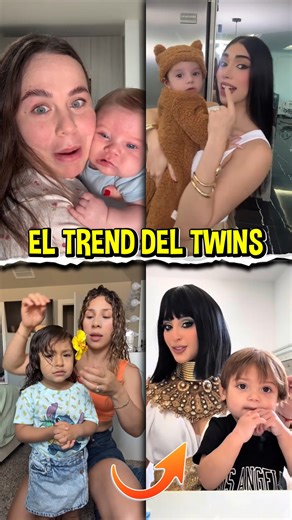 Tiktokers que hicieron el trend de Twins con sus hijos | Sin S3nos