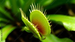 Carnivorous Venus Flytrap Plant Closing Its Trap.
