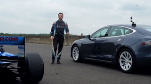 The ultimate drag race competitors, the V10 Formula 1 car and the Tesla Model S are both famous for their enormous power. But who wins? | Overdrive Studios | Facebook