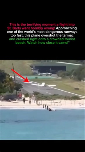 CLOSE CALL! 😱 Plane Crashes Into Beachgoers After Over-Shooting Dangerous Runway! #aviation