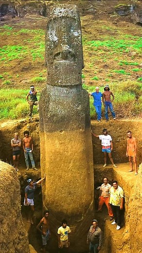 Did you know the Easter Island heads actually have full-length bodies? These sculptures were buried thousands of years ago due to shifting sediment, and this created the illusion that they stopped at the neck. But in 2010, a team of archaeologists dug these statues up, revealing that they had full bodies with intricate designs carved into them. | Unsolved Mysteries & Paranormal Activities