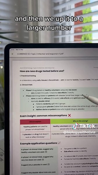 GCSE Biology and combined science revision: topic 3 infection and response, discovery and development of drugs (6 mark question) #gcsebiology #gcses2023 #gcsescience #triplescience #aqabiology #biologytok #biologyclass #gcserevision