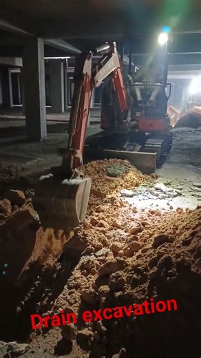 drain excavation work #drainage #excavation#poclainmachine#basement #construction #concrete #home