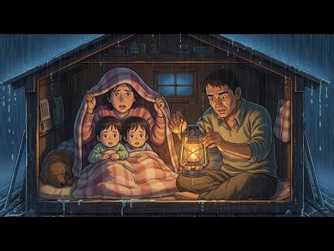 Heavy Storm & Power Cut… They Had No Choice but Sleep on the Roof 🌧️ | Cozy Village ASMR