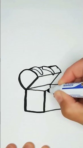 Cómo Dibujar y Colorear un Cofre del Tesoro🏴‍☠️How to draw a Treasure Chest🪙 #shorts #youtubeshorts