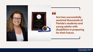 We are excited to share that our Legal Director Ann Siegel was awarded the prestigious Stephen R. Wise Advocacy Award by the Florida Rehabilitation Council! The annual award recognizes dedicated leaders and champions in the cause of helping persons with disabilities achieve independence and dignity through meaningful #employment. Congratulations, Ann! We are proud to have you on the #DRF team. | Disability Rights Florida