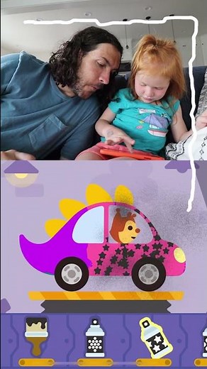 RACE CAR MAKEOVER!! Adley builds a rainbow car with Dad! New obstacle course App Review #Shorts