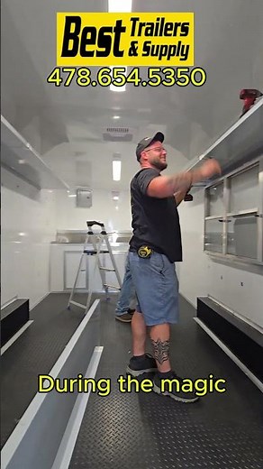 Custom Shelving Installation in 20' Concession Trailer | Maximize Storage with Trailer Upgrades