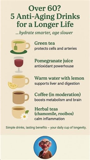 5 Drinks That Keep You Young After 60! #over60 #healthyaging #healthydrinks #doctorexplains