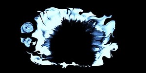 4K black luma effect Ink drops stream splatter stain leak spread flow scatter over screen ink transition. White screen, drop texture, ink transition splatter blot , painting animation. 3D Illustration