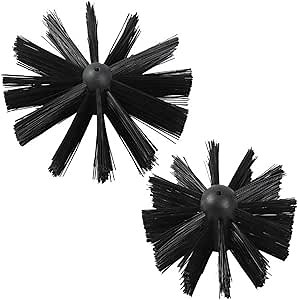 Chimney Washing Brushes Fireplace Cleaning Supplies 5.9in and 3.9in Brush Heads 5/16 Screw Thread Dryer Vent Cleaner Kit Attachment