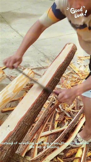 Insane Bark Peeling Hack! Woodworking🪵👇