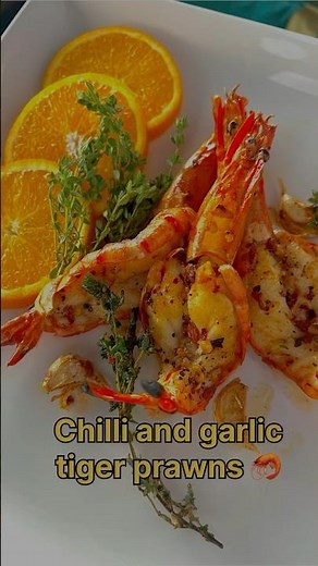 Chilli garlic tiger prawns 🦐