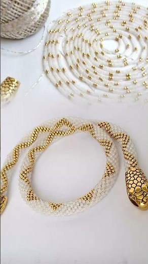 White Snake Bead Crochet Kit | DIY Jewelry Project