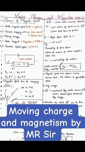 Moving Charges & Magnetism 🧲 | Class 12 Physics Short Notes | Yakeen 2.0 | #mrsir #neet #yakeen #yt