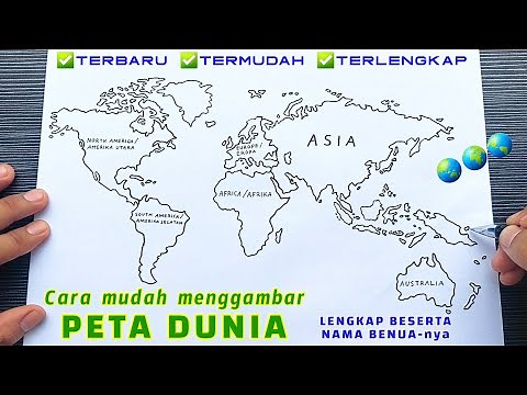 How to draw a WORLD MAP easily | Draw a World Map, complete with the names of the continents