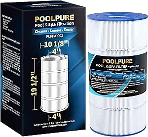 POOLPURE PA100S Pool Filter Replaces Hayward SwimClear C100S, CX100XRE, PA100S, Ultral-D3, 100 sq.ft Filter Cartridge
