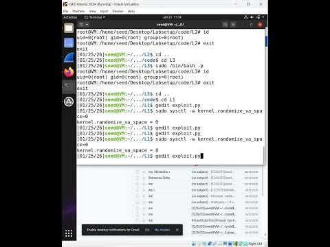 Seed Labs Buffer overflow attack
