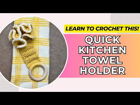 Learn to Crochet A Quick Kitchen Towel Holder | Ruffle Crochet Towel Ring Pattern